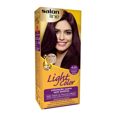 Tintura Creme Salon Line Light Color Borgonha Intenso 4.66 Kit