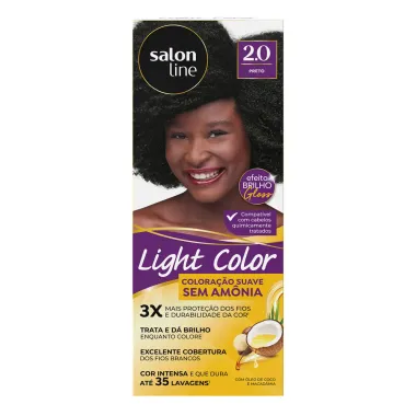 Tintura Salon Line Light Color Sem Am&ocirc;nia Efeito Brilho Gloss Cor Preto 2.0