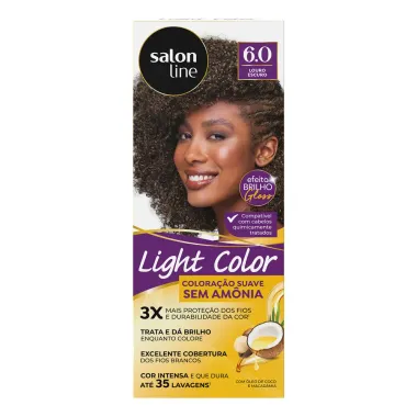 Tintura Salon Line Light Color Sem Am&ocirc;nia Efeito Brilho Gloss Cor Louro Escuro 6.0