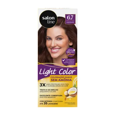 Tintura Salon Line Light Color Sem Am&ocirc;nia Efeito Brilho Gloss Cor Louro Escuro 6.7