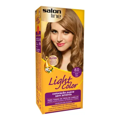 Tintura Creme Salon Line Light Color Louro Claro 8.0 Kit