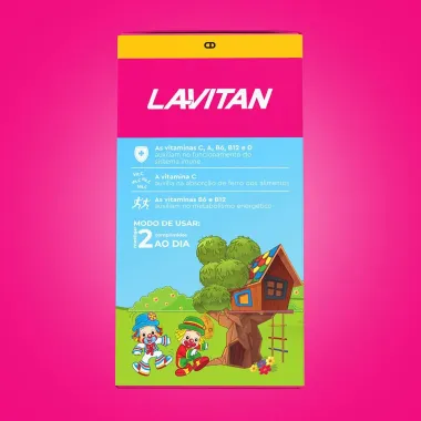 Lavitan Infantil Sabor Tutti-Frutti com 60 Comprimidos Mastigáveis