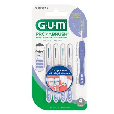 Escova Interdental Gum Proxabrush 0,6mm Ultra Fino com 4 Unidades