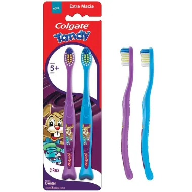 Escova Dental Infantil Colgate Tandy Extra Macia Cores Sortidas 2 Unidades