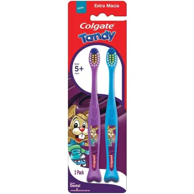 Escova Dental Infantil Colgate Tandy Extra Macia Cores Sortidas 2 Unidades