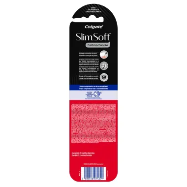 Escova Dental Colgate Slim Soft Black Macia Cores Sortidas 3 Unidades