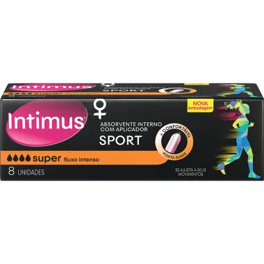 Absorvente Interno Intimus Sport Super com Aplicador 8 Unidades