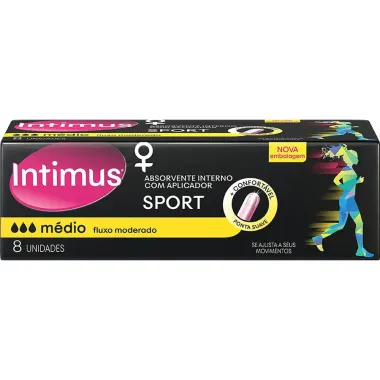 Absorvente Interno Intimus Sport Médio com Aplicador 8 Unidades