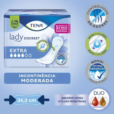 Absorvente para Incontinência Urinária Tena Lady Discreet Extra 8 Unidades