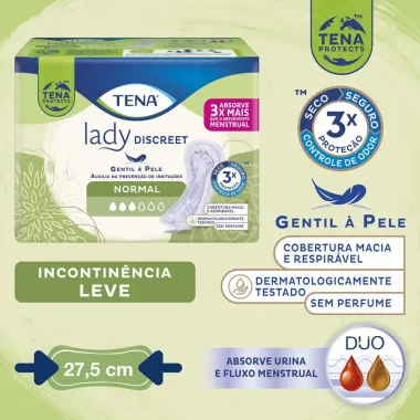 Absorvente para Incontinência Urinária Tena Lady Discreet Normal 8 Unidades