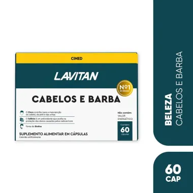 Suplemento Alimentar Lavitan Cabelo e Barba com 60 Comprimidos