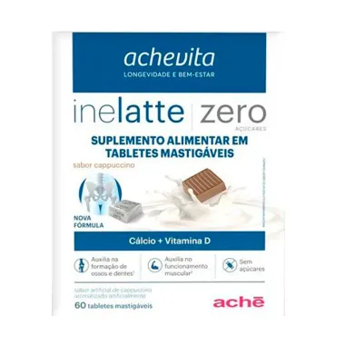 Inelatte Zero Sabor Capuccino com 60 Tabletes Mastigáveis
