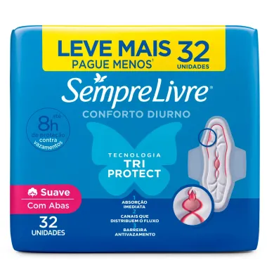 Absorvente Externo Sempre Livre Adapt Plus Suave 32 Unidades Leve Mais Por Menos