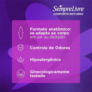 Absorvente Externo Sempre Livre Conforto Noturno Suave 16 Unidades