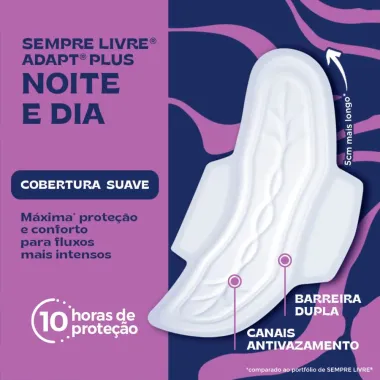 Absorvente Externo Sempre Livre Conforto Noturno Suave 16 Unidades