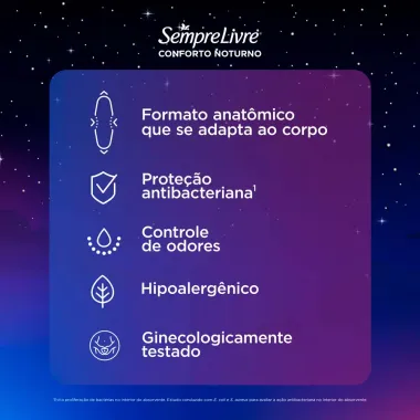 Absorvente Externo Sempre Livre Conforto Noturno Suave 16 Unidades