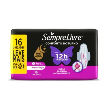 Absorvente Externo Sempre Livre Conforto Noturno Suave 16 Unidades