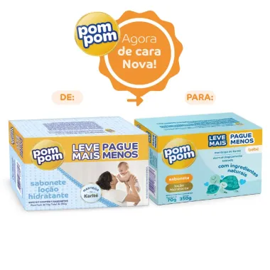 Sabonete Infantil Pom Pom Hidratante Leve 5 Pague 4 70g cada