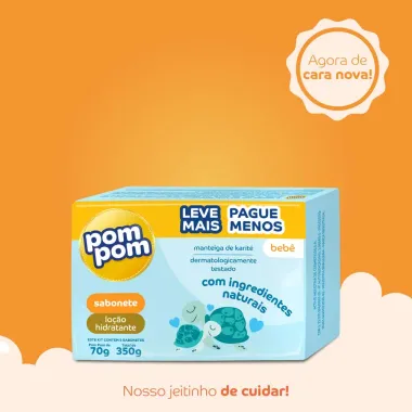 Sabonete Infantil Pom Pom Hidratante Leve 5 Pague 4 70g cada