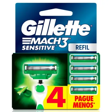 Carga Gillette Mach3 Sensitive Leve 4 Pague 3