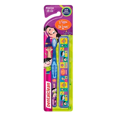 Escova Dental Infantil Dentalclean Show da Luna Macia Cores Sortidas com 1 Unidade + Porta-Escova