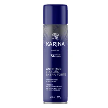 Spray Fixador Karina Antifrizz Fixa&ccedil;&atilde;o Extra Forte Style Control 72 Horas Jato Seco 400ml