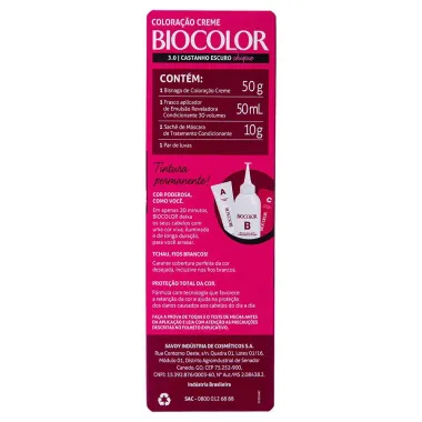 Tinta de Cabelo Biocolor Mini Kit Castanho Escuro Chic 3.0