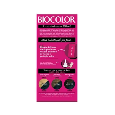 Tinta de Cabelo Biocolor Mini Kit Preto Azulado Incrível 2.0