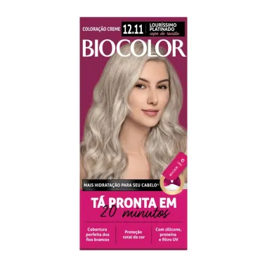 Tintura de Cabelo em Creme Biocolor Cor Lour&iacute;ssimo Platinado Capa de Revista 12.11