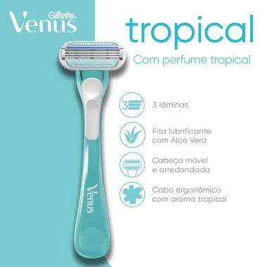 Aparelho de Depila&ccedil;&atilde;o Gillette Venus Tropical com 3 Unidades Pre&ccedil;o Especial