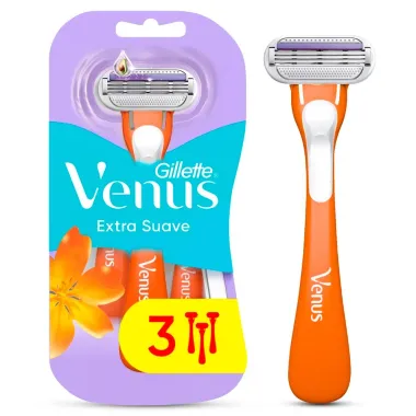 Aparelho de Depila&ccedil;&atilde;o Gillette Venus Extra Suave Descart&aacute;vel 3 Unidades