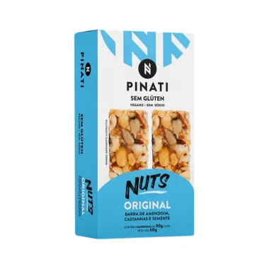 Barra de Cereais Pinati Nuts Original Caixa com 2 Unidades de 30g cada