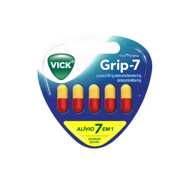 Vick Pyrena Grip-7 Antigripal Gripe Resfriado 5 C&aacute;psulas