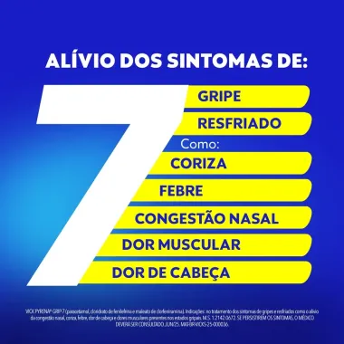 Vick Pyrena Grip-7 Antigripal Gripe Resfriado 5 C&aacute;psulas