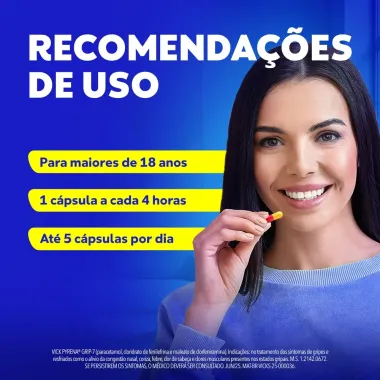 Vick Pyrena Grip-7 Antigripal Gripe Resfriado 5 C&aacute;psulas