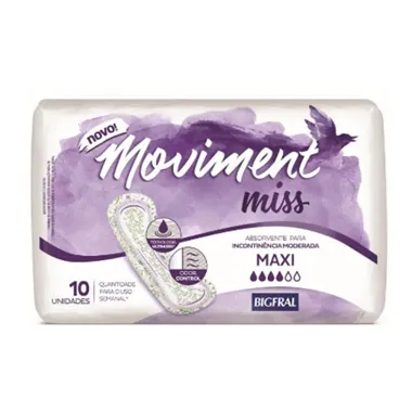 Absorvente Geriátrico Bigfral Moviment Miss Maxi 10 Unidades