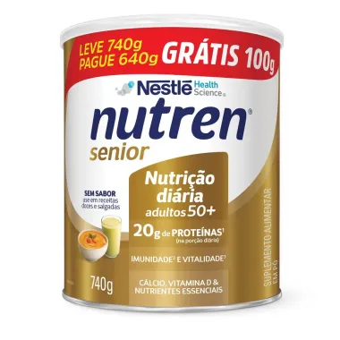 Nutren Senior Suplemento Alimentar Sem Sabor 740g Gr&aacute;tis 100g
