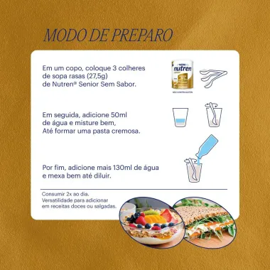 Nutren Senior Complemento Alimentar Sem Sabor Leve 740g e Pague 640g