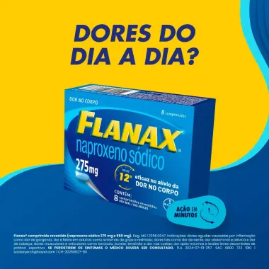 Flanax 275mg Bayer Analg&eacute;sico com 8 comprimidos