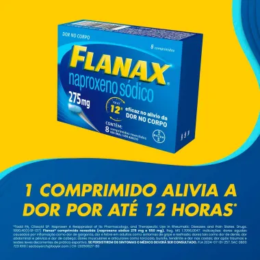 Flanax 275mg Bayer Analg&eacute;sico com 8 comprimidos