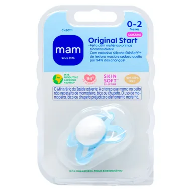 Chupeta Mam Original Start Silicone SkinSoft 0 a 2 Meses Boys 1 Unidade