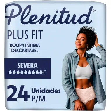 Roupa &Iacute;ntima Plenitud Plus Unissex Tamanho P/M 24 Unidades Leve Mais Por Menos