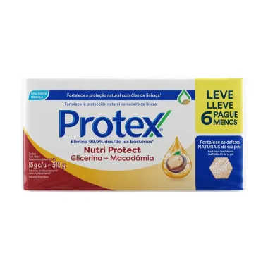 Sabonete em Barra Protex Nutri Protect Macad&acirc;mia 85g cada Leve 6 Pague 5