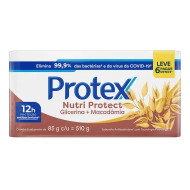 Sabonete em Barra Protex Nutri Protect Macad&acirc;mia 85g cada Leve 6 Pague 5