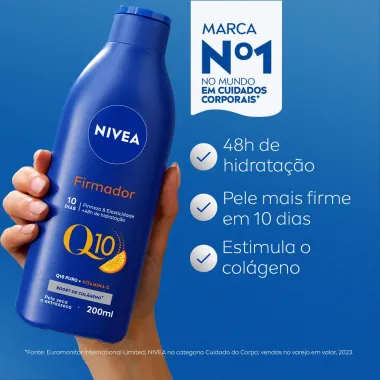 Lo&ccedil;&atilde;o Hidratante Nivea Firmador Q10 + Vitamina C Pele Seca a Extrasseca 200ml