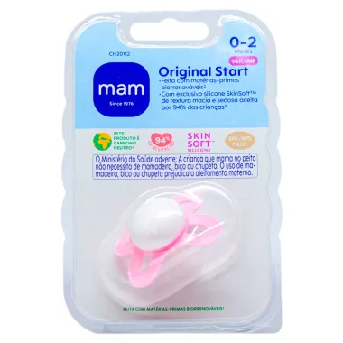Chupeta Mam Original Start Silicone SkinSoft 0 a 2 Meses Girls 1 Unidade