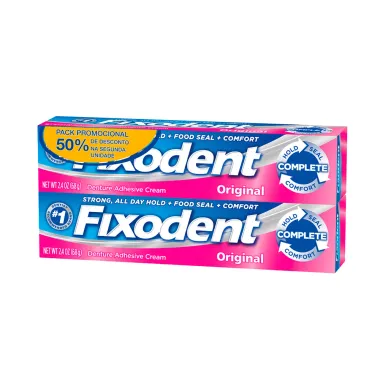 Fixodent Original Creme 2 Unidades 68g cada + 50% de Desconto na Segunda Unidade