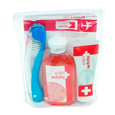 Kit Viagem Edel White 1 Escova Dental + 1 Creme Dental + 1 Enxaguante Bucal Cores Sortidas