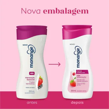Hidratante Desodorante Monange Hidrata&ccedil;&atilde;o Nutritiva Frutas Vermelhas 200ml