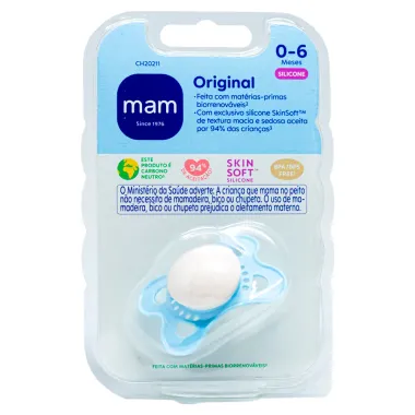 Chupeta Mam Original Silicone SkinSoft 0 a 6 Meses Boys 1 Unidade